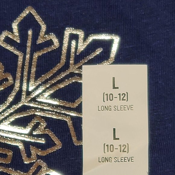 Crazy 8 Snowflake Long Sleeve T-shirt L(10-12) - Picture 4 of 14